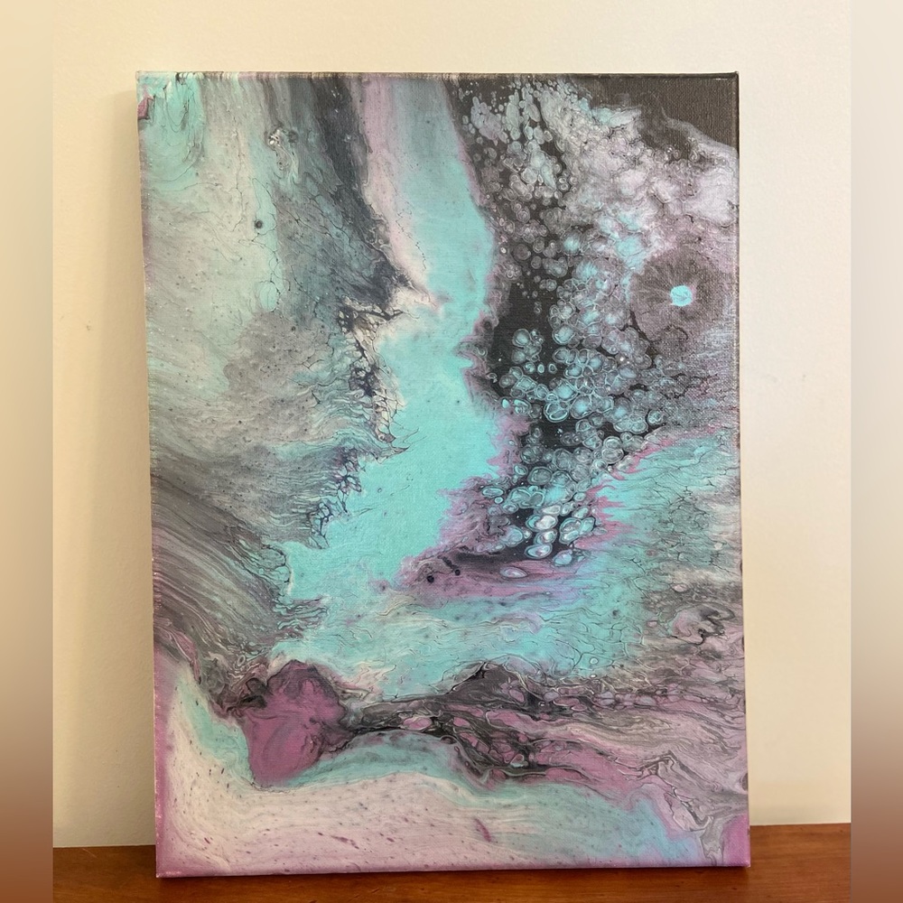 Original handmade acrylic poured canvas. 12”x16”